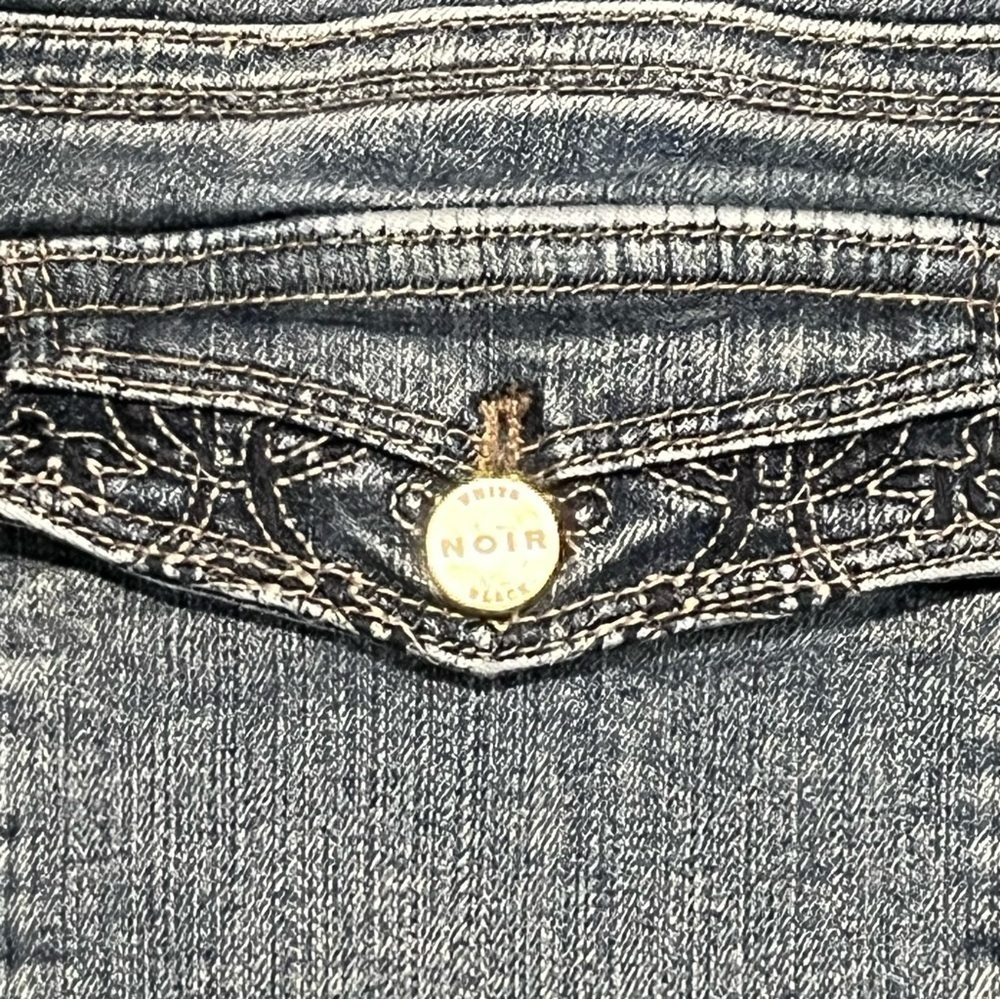 White House Black Market Jeans Womens 10R Blue Wide Leg Denim Embroidered - Picture 12 of 12